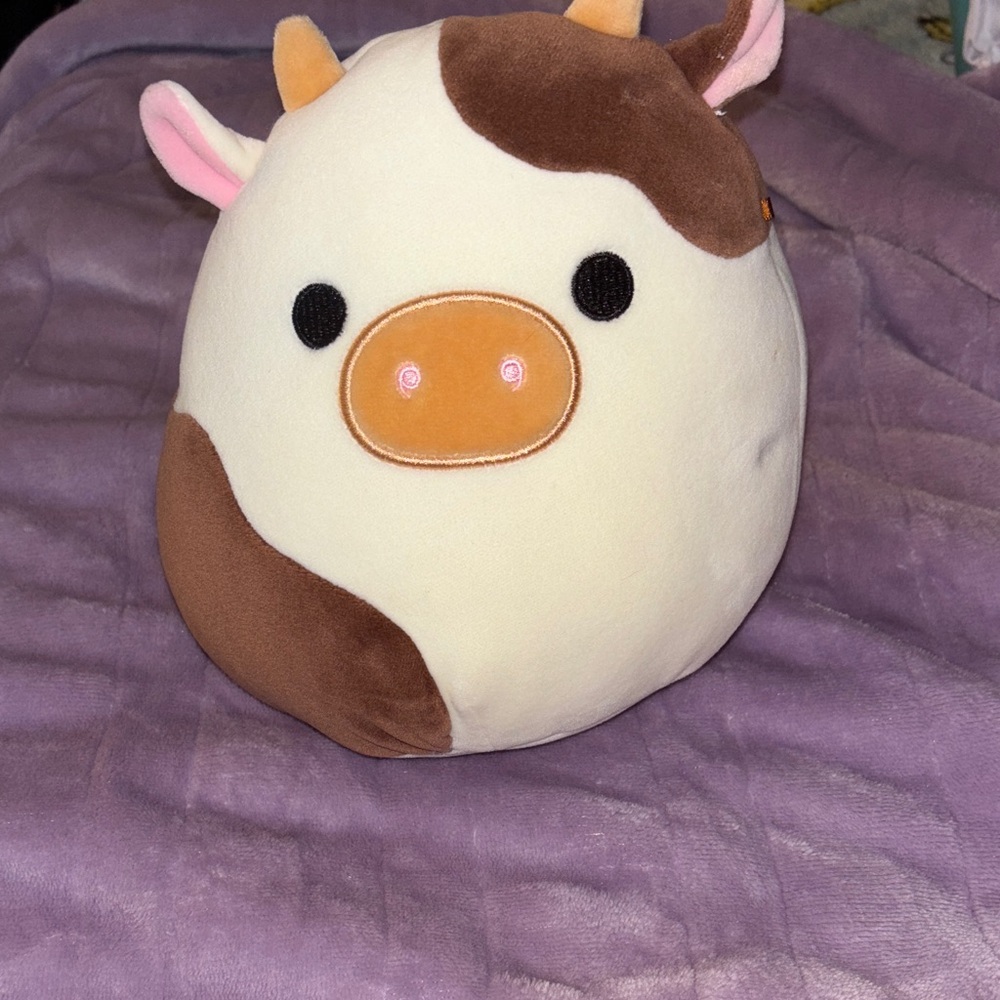 Squishmallows Brown and Cream Cow Plush